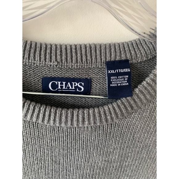 Ralph Lauren Men’s Chaps Gray Knit Sweater 100% Cotton Size XXL NWT - Picture 4 of 5